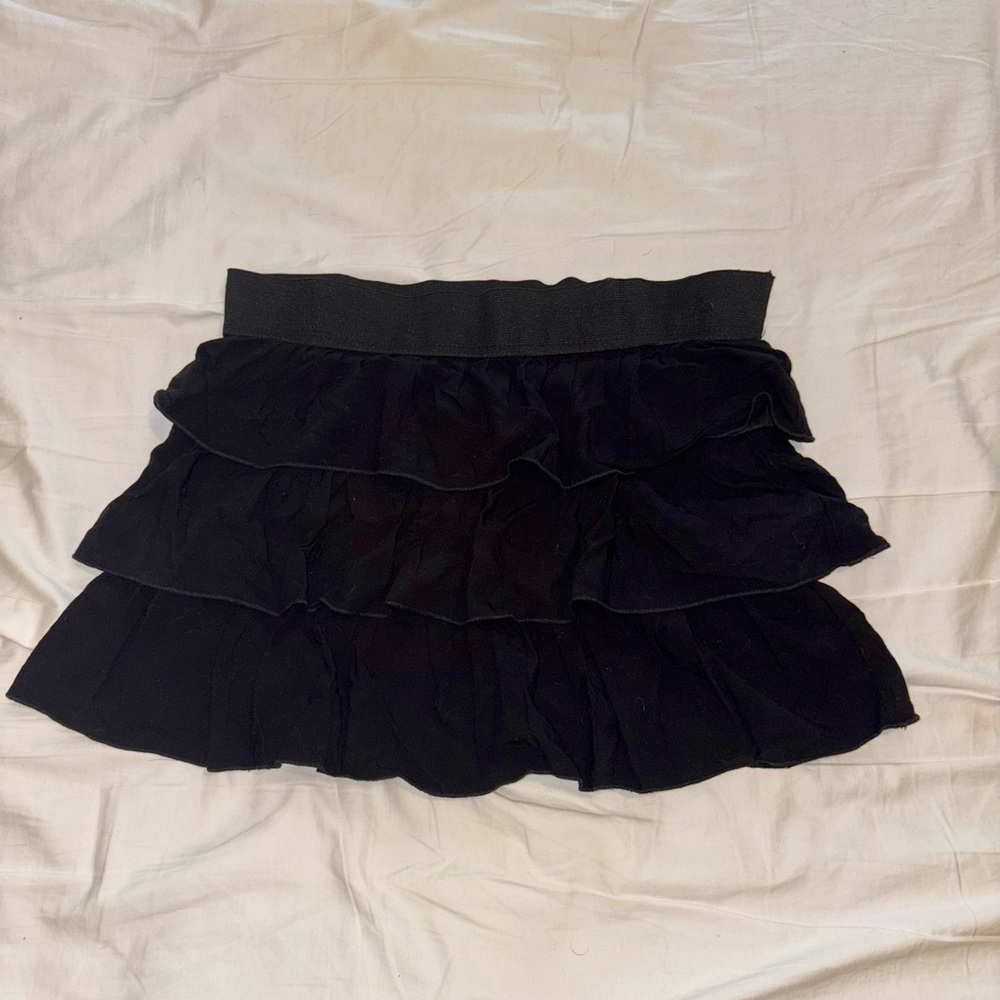 Amy Byer Black Layered Mini Skirt